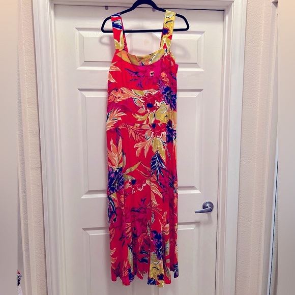 NWT 1. State Women’s Tropical Red Maxi Dress Size Large - Picture 2 of 3